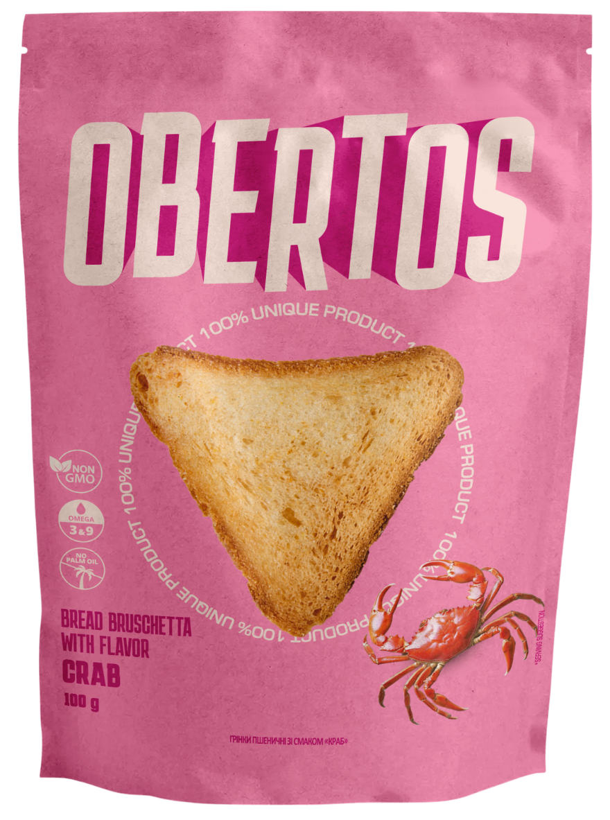 GRZANKI OBERTOSY PSZENNE 100g O SMAKU "KRAB"