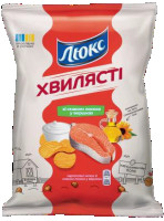 CHIPSY ZIEMNIACZANE LUKS 125g O SMAKU ŁOSOSIA ŚMIETANKOWEGO KARBOWANE